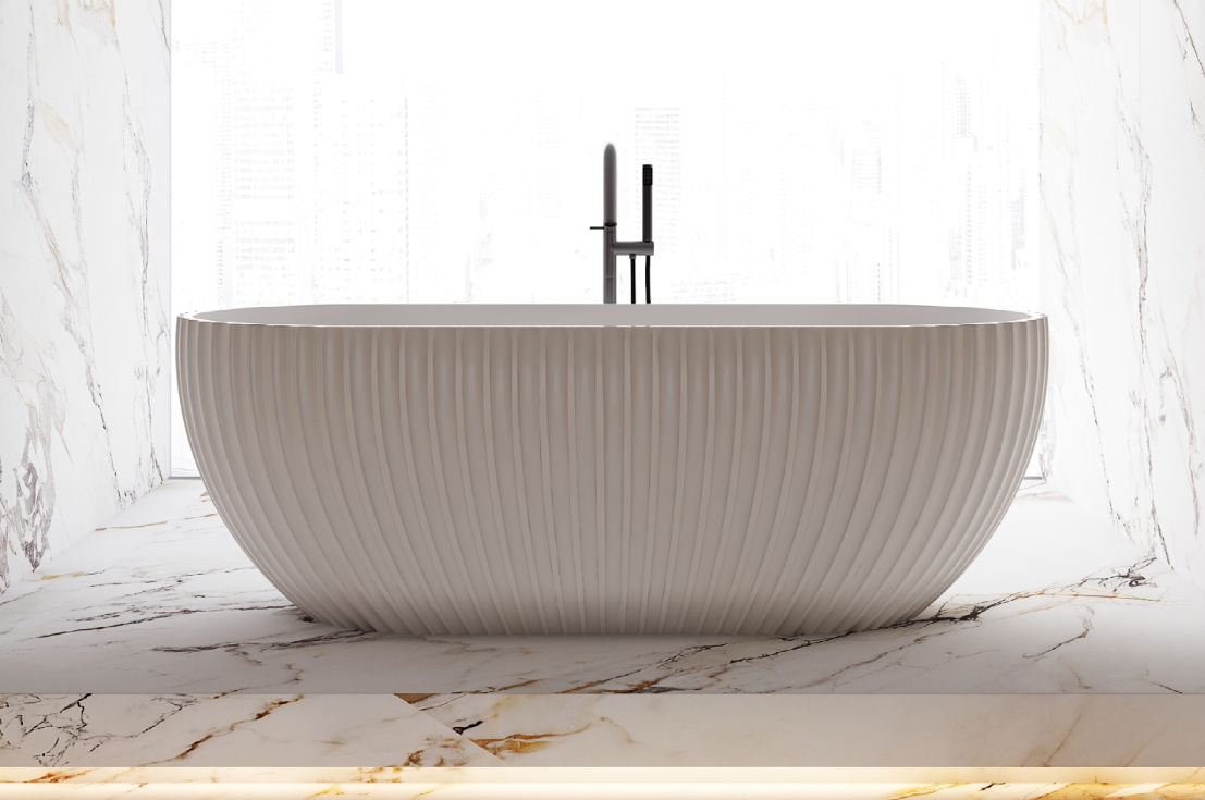 KHEUB CLARENCE 1700 MATTE WHITE FREESTANDING