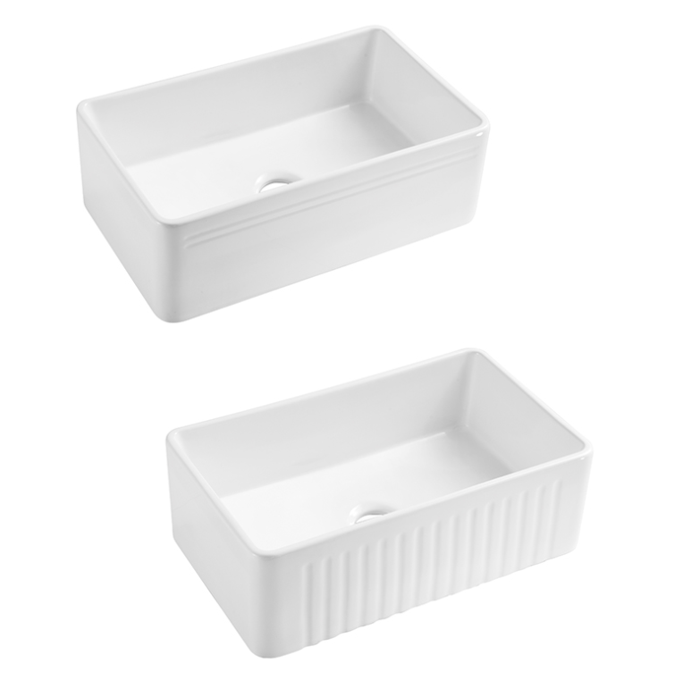765 SINGLE BOWL FIRECLAY FARMHOUSE SINK GLOSS WHITE