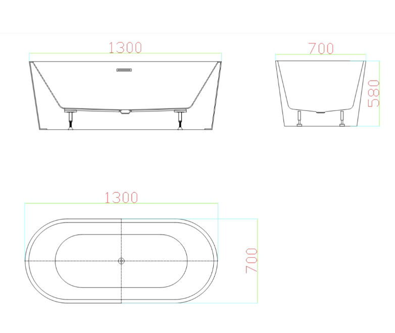 KHEUB VIVOR OVAL 1300 GLOSS WHITE