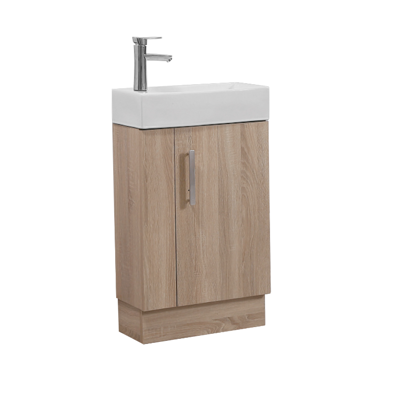500mm FLOOR VANITY LIGHT OAK WITH CERAMIC TOP