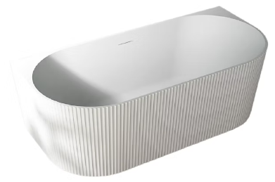 KHEUB WHITE 1700 STRAIGHT FLUTED BACK TO WALL
