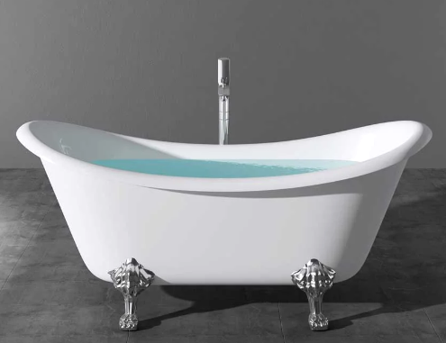 EGOLLE VICTORIA 1770 CHROME FEET LUCITE GLOSS WHITE
