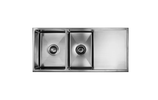 STAINLESS 980 DOUBLE BOWL & DRAINER SINK