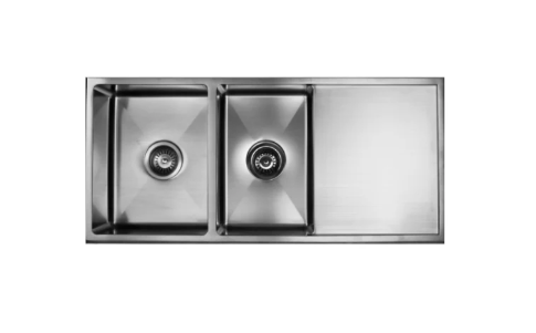 STAINLESS 980 DOUBLE BOWL & DRAINER SINK