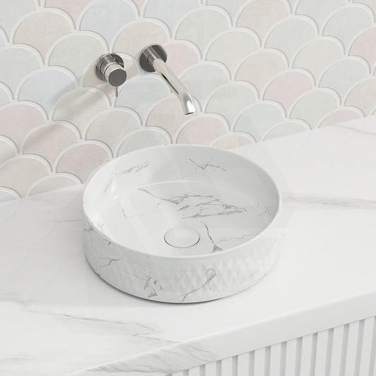 Kheub Feather Edge Black White Round Compact