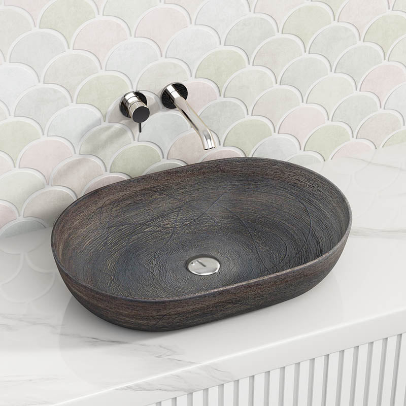 Kheub Matte Earthen Grey Oval