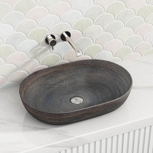 Kheub Matte Earthen Grey Oval